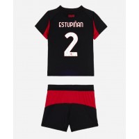 Camiseta AC Milan Pervis Estupinan #2 Primera Equipación para niños 2025-26 manga corta (+ pantalones cortos)